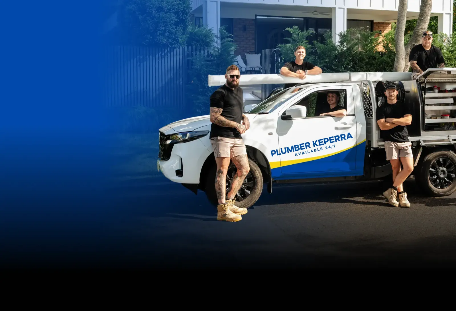 Plumber Keperra team with the ute